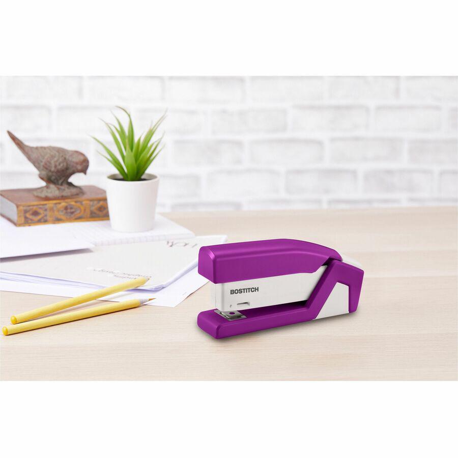 Bostitch InJoy Spring-Powered Antimicrobial Compact Stapler - 20 Sheets Capacity - 105 Staple Capacity - Half Strip - 1/4" Staple Size - 1 Each - Assorted. Picture 2