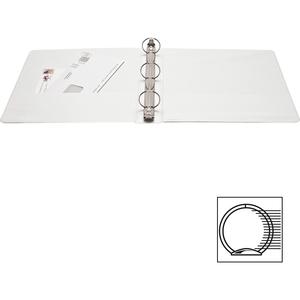 Business Source Standard View Round Ring Binder - 1 1/2" Binder Capacity - Letter - 8 1/2" x 11" Sheet Size - 350 Sheet Capacity - 3 x Round Ring Fastener(s) - 2 Internal Pocket(s) - White - 8 oz - Co. Picture 10