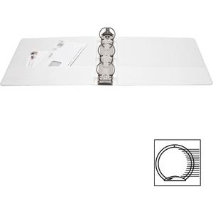 Business Source Round Ring Standard View Binders - 2" Binder Capacity - Letter - 8 1/2" x 11" Sheet Size - 475 Sheet Capacity - 3 x Ring Fastener(s) - 2 Internal Pocket(s) - White - 1 lb - Concealed R. Picture 6
