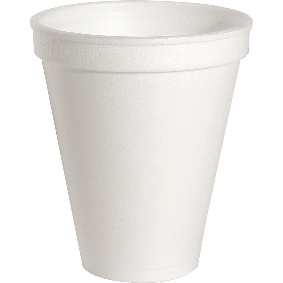 Genuine Joe 8 oz Hot/Cold Foam Cups - 50.0 / Pack - 20 / Carton - White - Foam - Hot Drink, Cold Drink. Picture 2
