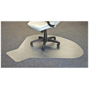 Lorell L-Workstation Medium-pile Chairmat - Carpeted Floor - 66" Length x 60" Width x 0.13" Thickness - Lip Size 12" Length x 20" Width - Vinyl - Clear. Picture 12