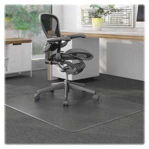 Lorell Low Pile Rectangular Chairmat - Carpeted Floor - 60" Length x 46" Width x 0.12" Thickness - Rectangular - Vinyl - Clear - 1Each. Picture 3