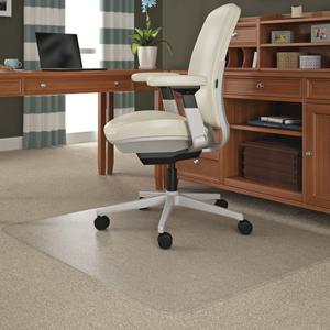 Lorell Plush-pile Chairmat - Carpeted Floor - 60" Length x 46" Width x 0.173" Thickness - Rectangular - Vinyl - Clear - 1Each. Picture 7