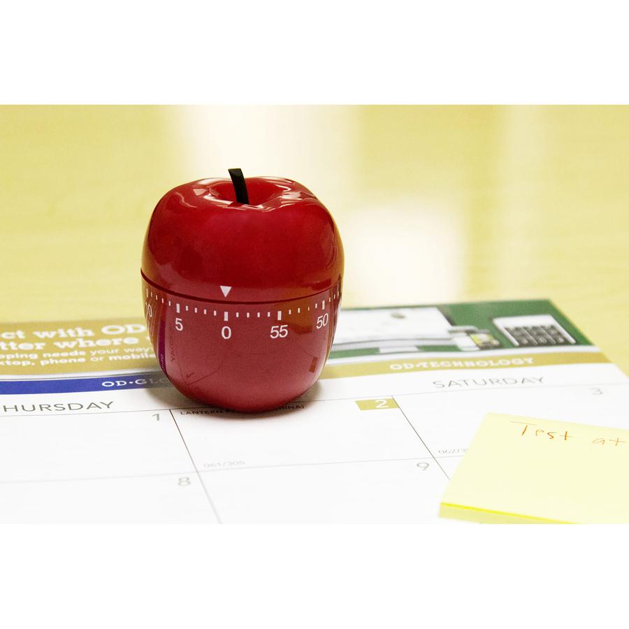 Baumgartens Red Apple Timer - 1 Hour - For Office, Classroom - Red. Picture 6