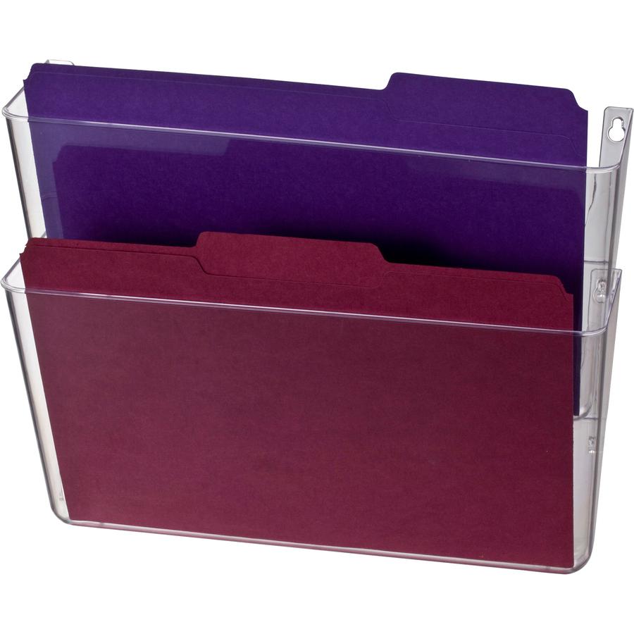 Officemate Wall Mountable Space-Saving Files - 10.6" Height x 13" Width x 4.1" Depth - Plastic - 2 / Box. Picture 5