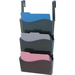 Officemate Unbreakable Wall Files - 26.5" Height x 13.3" Width x 3" Depth - Unbreakable - Smoke - Plastic - 3 / Box. Picture 3