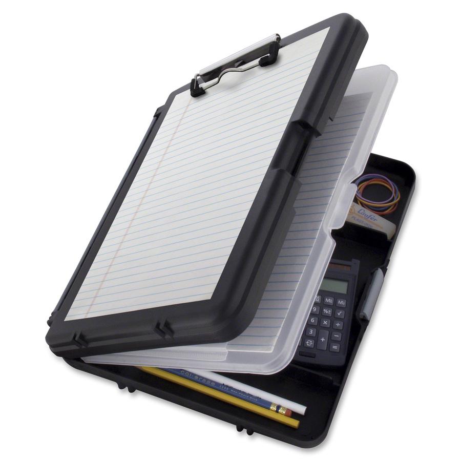 Saunders WorkMate II Poly Storage Clipboard - 11" - Polypropylene - Black - 1 Each. Picture 2