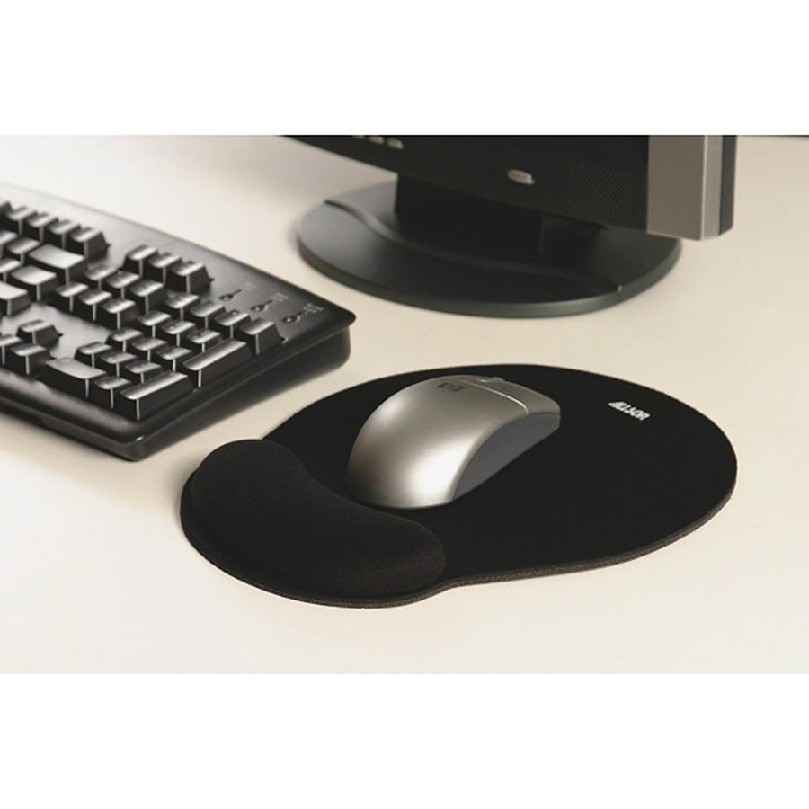 Allsop ComfortFoam Memory Foam Mouse Pad with Wrist Rest - 1" x 9" x 10" Dimension - Black - Memory Foam - Stress Resistant - 1 Pack - Mouse. Picture 2