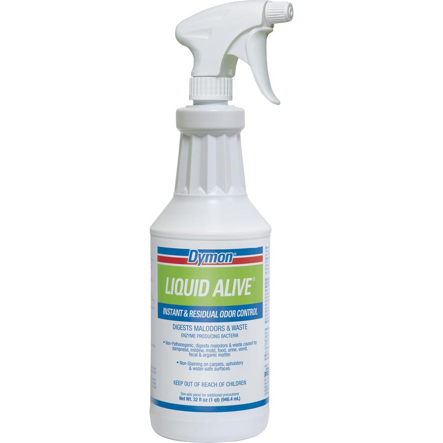 Dymon Liquid Alive Instant Odor Digester - For Multipurpose - 32 fl oz (1 quart)Bottle - 1 Each - Non-toxic - White. Picture 2