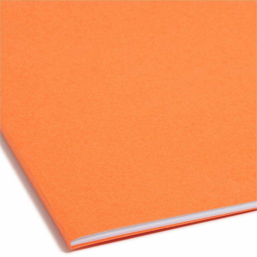 Smead 12540 1/3 Tab Cut Letter Recycled Fastener Folder - 8 1/2" x 11" - 2 x 2K Fastener(s) - 2" Fastener Capacity for Folder - Top Tab Location - Assorted Position Tab Position - Orange - 10% Recycle. Picture 2