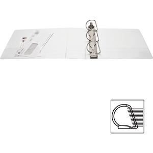 Business Source Basic D-Ring White View Binders - 3" Binder Capacity - Letter - 8 1/2" x 11" Sheet Size - D-Ring Fastener(s) - Polypropylene - White - 1.70 lb - Clear Overlay - 1 Each. Picture 11