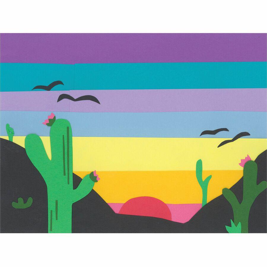 Tru-Ray Construction Paper - ClassRoom Project - 12"Width x 9"Length - 50 / Pack - Bright Assorted - Sulphite. Picture 2