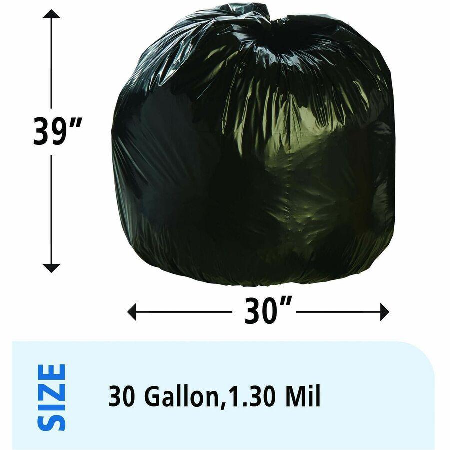 Stout Recycled Content Trash Bags - 30 gal/55 lb Capacity - 30" Width x 39" Length - 1.30 mil (33 Micron) Thickness - Brown - Plastic, Resin - 100/Carton - Home, Office, Industrial - Recycled. Picture 2