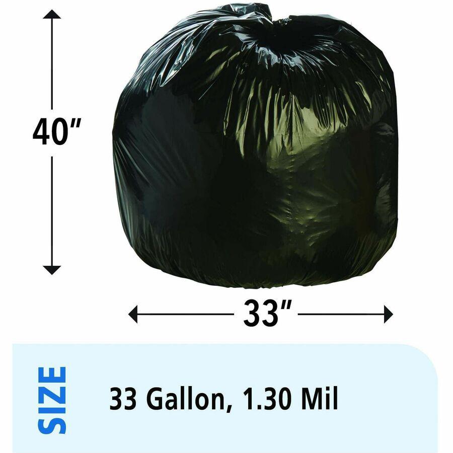 Stout Recycled Content Trash Bags - 33 gal/55 lb Capacity - 33" Width x 40" Length - 1.30 mil (33 Micron) Thickness - Brown - Plastic, Resin - 100/Carton - Home, Office, Industrial - Recycled. Picture 2
