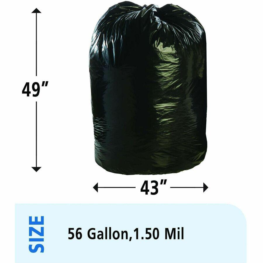 Stout Recycled Content Trash Bags - 56 gal/75 lb Capacity - 43" Width x 49" Length - 1.50 mil (38 Micron) Thickness - Brown - 100/Carton - Office, Industry, Home - Recycled. Picture 2