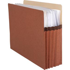 Business Source Straight Tab Cut Letter Recycled File Pocket - 8 1/2" x 11" - 1200 Sheet Capacity - 5 1/4" Expansion - Redrope - 30% Recycled - 10 / Box. Picture 5