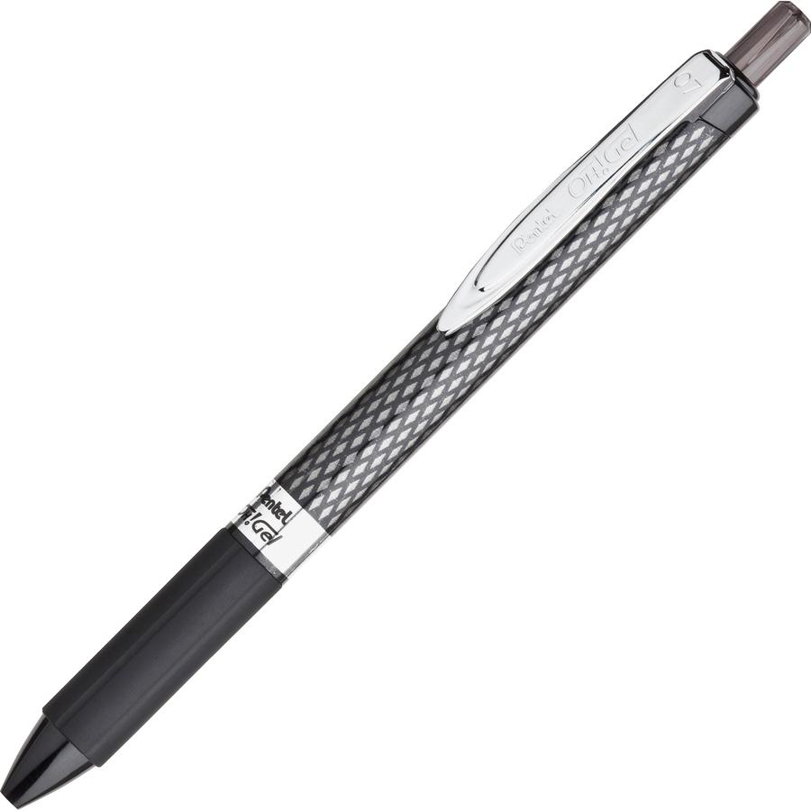 Pentel OH! Medium Point Gel Pens - Medium Pen Point - 0.7 mm Pen Point Size - Black Gel-based Ink - Carbon Fiber Barrel - 1 Dozen. Picture 9