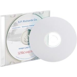 Business Source CD/DVD Labels - - Height4 5/8" Diameter - Permanent Adhesive - Circle - Inkjet, Laser - White - 100 / Pack - Lignin-free, Smudge Resistant. Picture 2