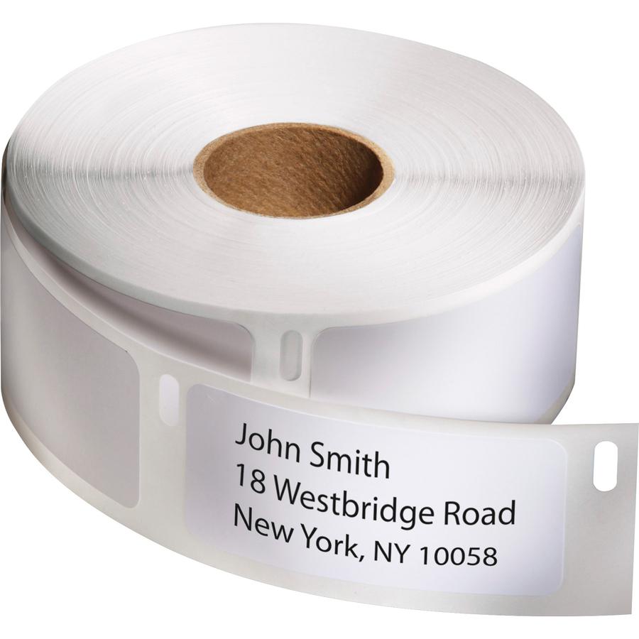Dymo High-Capacity Address Labels - 1 1/8" Width x 3 1/2" Length - Permanent Adhesive - Rectangle - Direct Thermal - White - Paper - 260 / Roll - 520 / Box - Self-adhesive. Picture 2