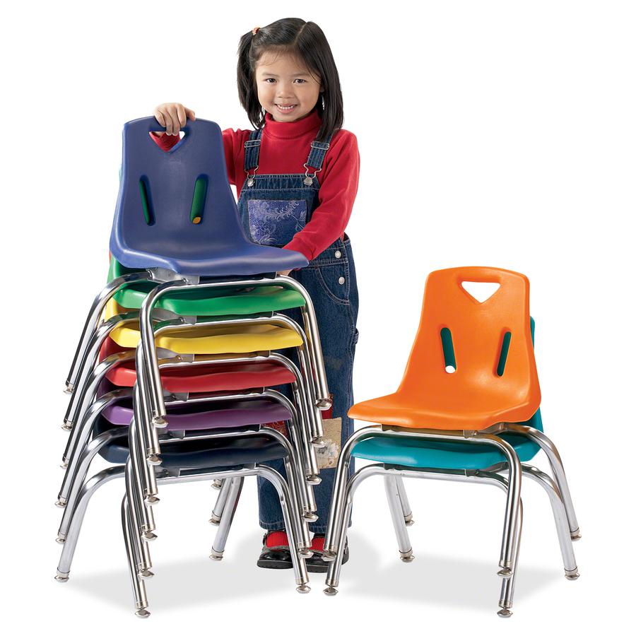 Jonti-Craft Berries Plastic Chairs with Chrome-Plated Legs - Orange Polypropylene Seat - Steel Frame - Four-legged Base - Orange - 1 Each. Picture 2