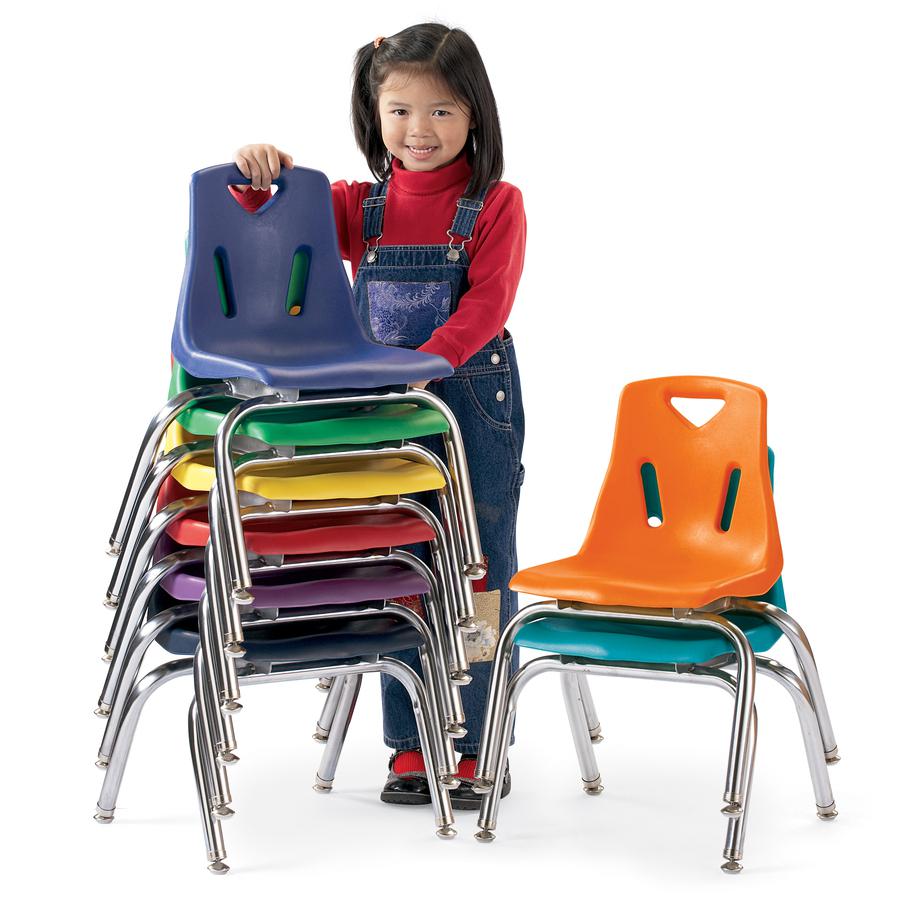 Jonti-Craft Berries Stacking Chair - Steel Frame - Four-legged Base - Orange - Polypropylene - 1 Each. Picture 4