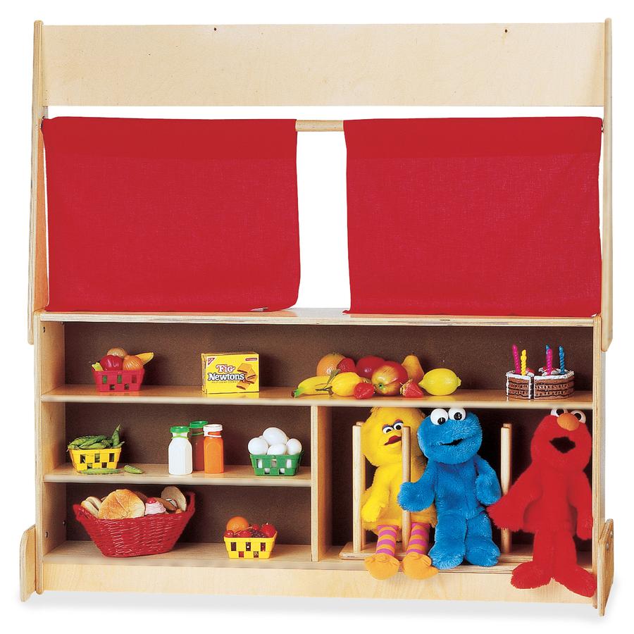 Jonti-Craft Imagination Station Curtains - Accessory For Puppet Stand - 1 Each - Red. Picture 3