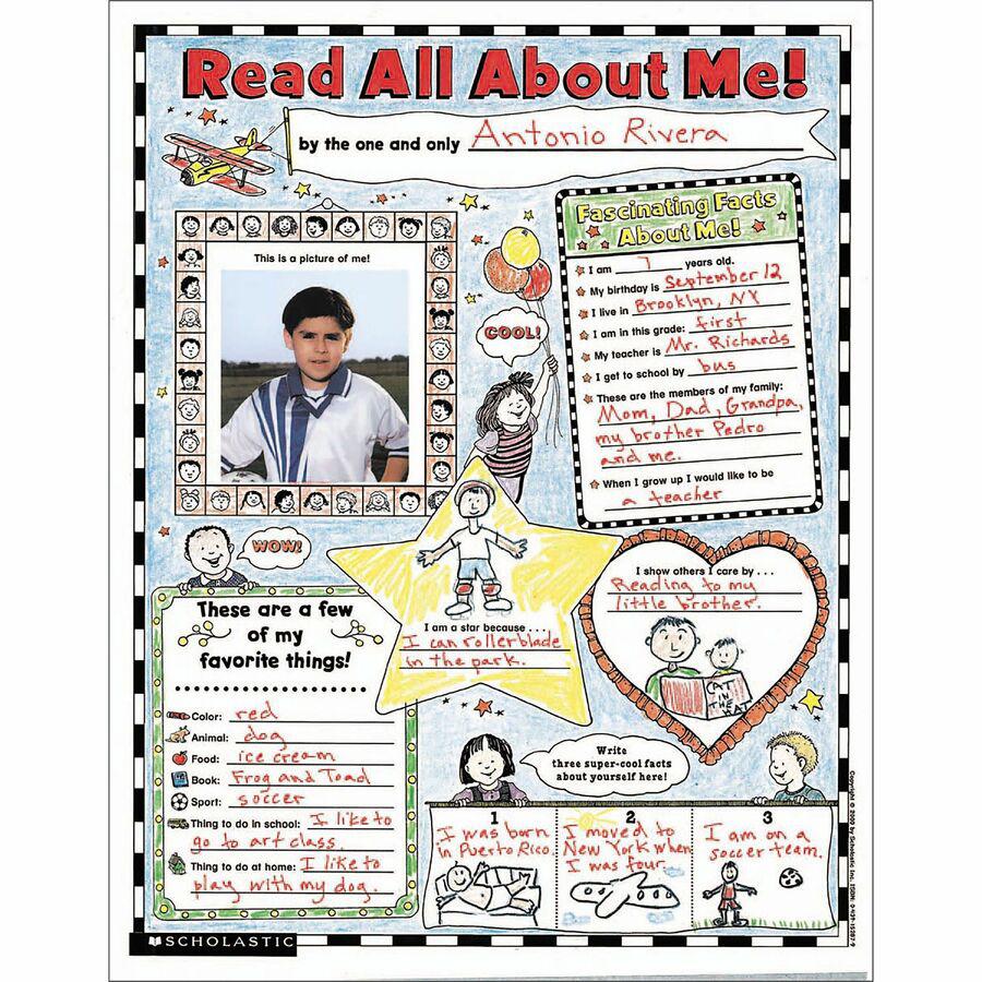 Scholastic Teach Res. Read About Me Poster - 17" Width x 22" Height. Picture 2