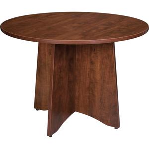 Lorell Essentials Conference Table Top - Cherry Round Top - 47.25" Table Top Width x 47.25" Table Top Depth x 1.25" Table Top Thickness x 48" Table Top Diameter - 1" Height - Assembly Required - Cherr. Picture 4