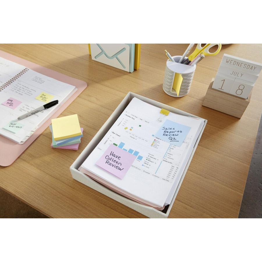 Post-it&reg; Super Sticky Notes Cabinet Pack - Wanderlust Pastels Color Collection - 1680 - 3" x 3" - Square - 70 Sheets per Pad - Unruled - Pink Salt, Positively Pink, Orchid Frost, Fresh Mint - Pape. Picture 2