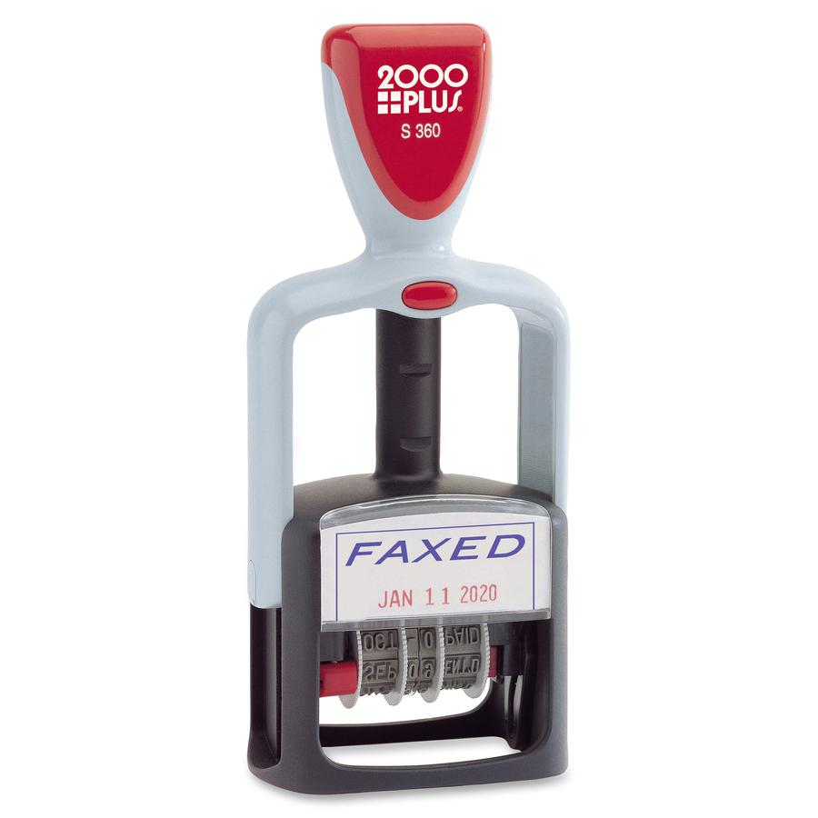 COSCO 2000 Plus S360 Two-color Ink Pad - 1 Each - Blue, Red Ink - Red, Blue. Picture 2