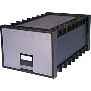 Storex Archive Files Storage Box - External Dimensions: 15.1" Width x 24.3" Depth x 11.4"Height - Media Size Supported: Letter - Heavy Duty - Stackable - Polypropylene - Black, Gray - For File - Recyc. Picture 5