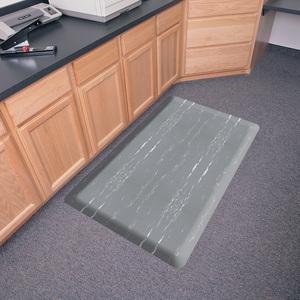 Genuine Joe Marble Top Anti-fatigue Floor Mats - Office, Bank, Cashier's Station, Industry, Airport - 60" Length x 36" Width x 0.500" Thickness - Rectangular - High Density Foam (HDF) - Gray Marble - . Picture 3