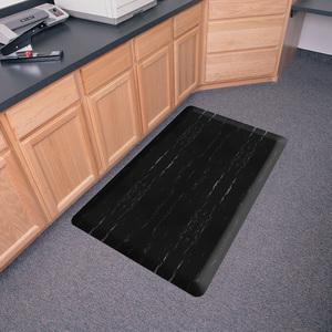Genuine Joe Marble Top Anti-fatigue Floor Mats - Office, Bank, Cashier's Station, Industry - 60" Length x 36" Width x 0.50" Thickness - Black Marble. Picture 2