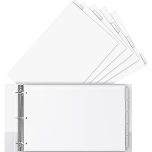 EasyFit Insertable 5-Tab Index Dividers - 5 x Divider(s) - 5 Tab(s)/Set - 11" Divider Width x 17" Divider Length - Ledger - 3 Hole Punched - White Divider - Clear Tab(s) - Recycled - Reinforced Edges,. Picture 2