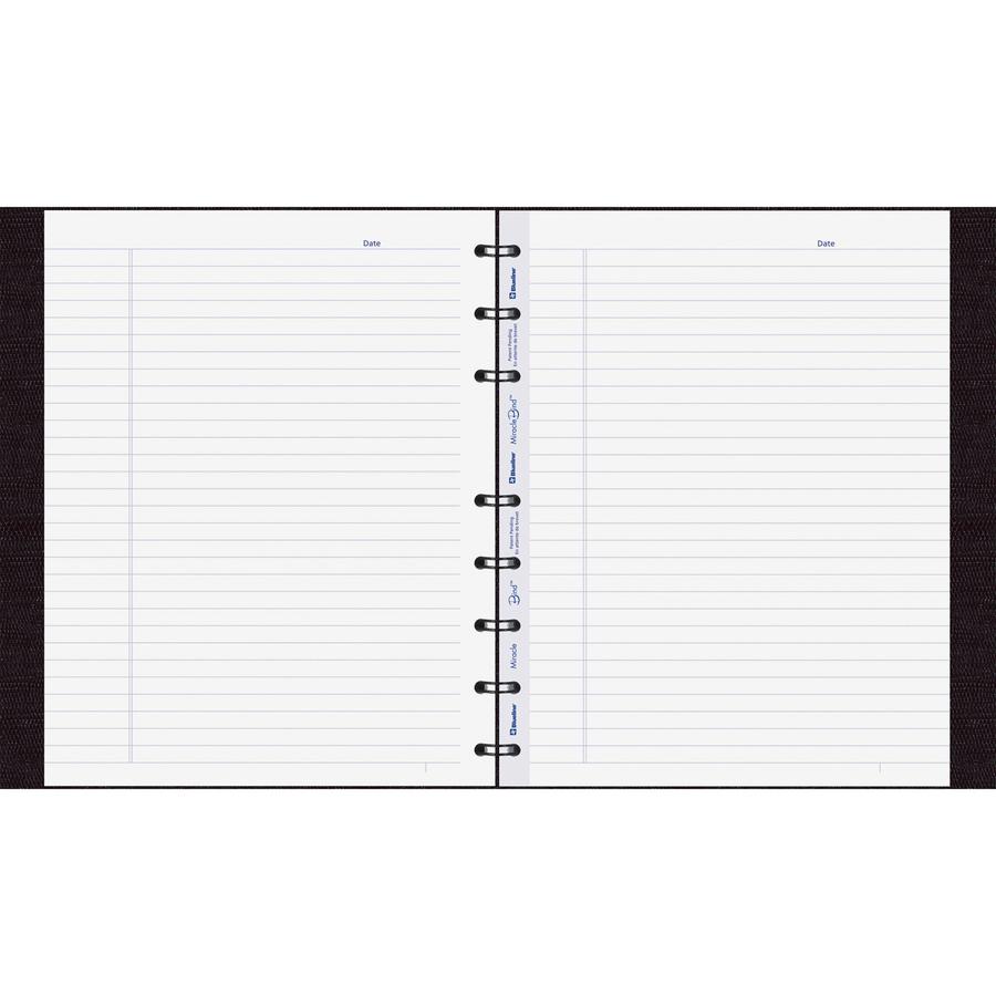 Blueline MiracleBind College Ruled Notebooks - 150 Sheets - 150 Pages - Twin Wirebound - Ruled - 9 1/4" x 7 1/4" - Black Cover Ribbed - Micro Perforated, Index Sheet, Self-adhesive Tab, Pocket, Reposi. Picture 5