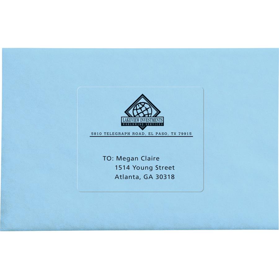Avery&reg; Easy Peel Return Address Labels - 3 21/64" Width x 4" Length - Permanent Adhesive - Rectangle - Laser - Clear - Film - 6 / Sheet - 10 Total Sheets - 60 Total Label(s) - 5. Picture 3