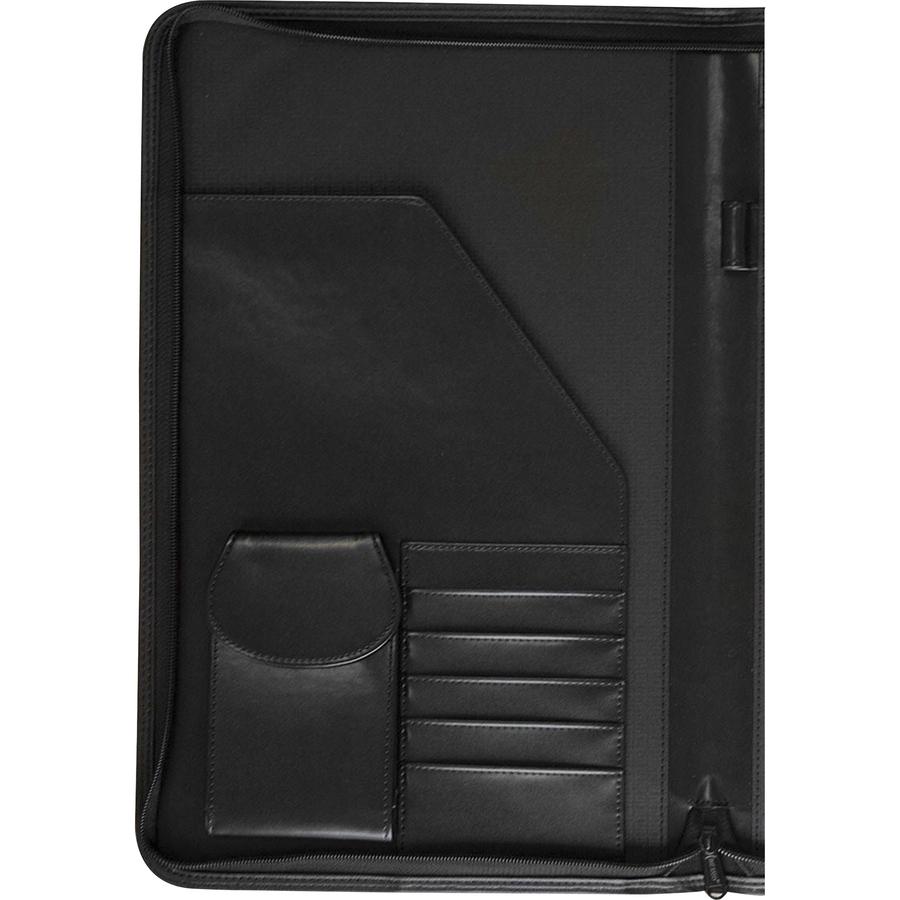 Dacasso Deluxe Legal Portfolio - 8 1/2" x 14" - Leather, Top Grain Leather - Black - 1 Each. Picture 5