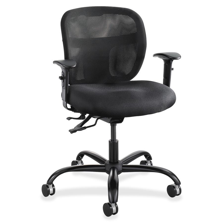 Safco Vue Intensive Use Mesh Task Chair - Polyester Seat - Nylon Back - 5-star Base - Black - 1 Each. Picture 3