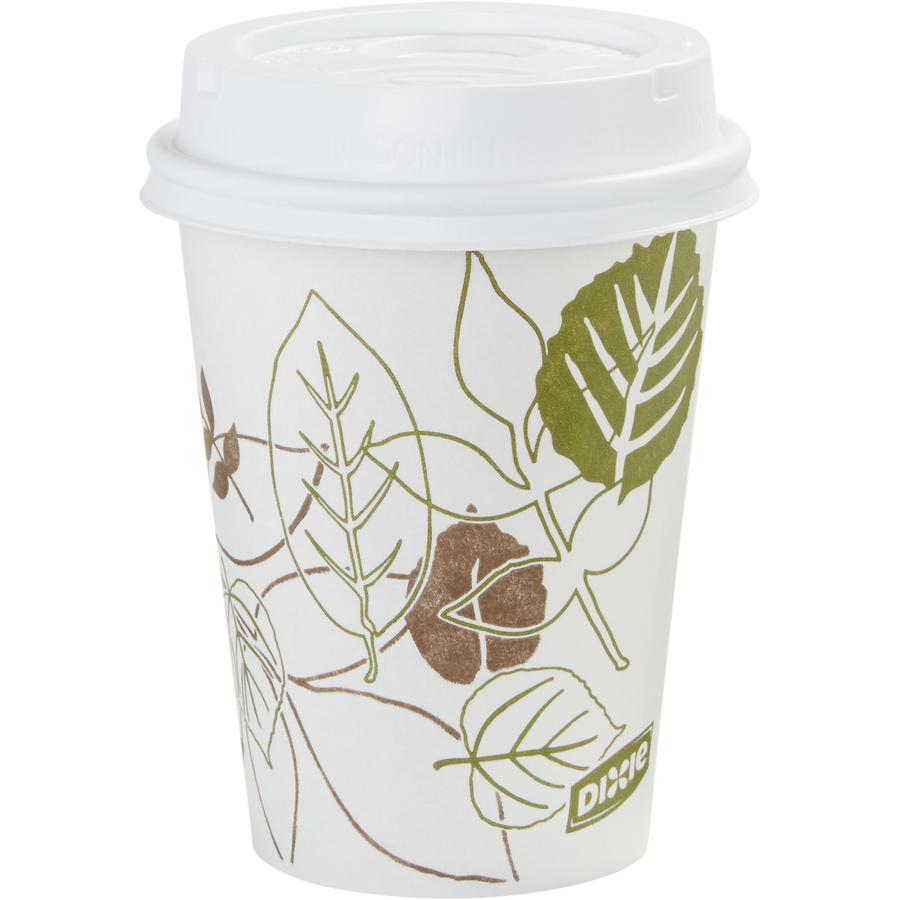 Dixie Pathways 8 oz Paper Hot Cups By GP Pro - 25 / Pack - 20 / Carton - White - Paper - Hot Drink, Beverage. Picture 2