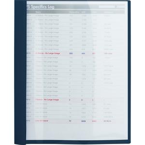 Business Source Letter Report Cover - 1/2" Folder Capacity - 8 1/2" x 11" - 100 Sheet Capacity - 3 x Prong Fastener(s) - Clear, Dark Blue - 25 / Box. Picture 3