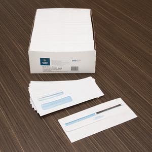 Business Source Double Window No. 8-5/8 Check Envelopes - Double Window - #8 5/8 - 8 5/8" Width x 3 5/8" Length - 24 lb - Self-sealing - 500 / Box - White. Picture 5
