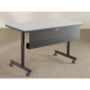 Lorell 48" Training Table Modesty Panel - 42" Width x 3" Depth x 10" Height - Steel - Black. Picture 3