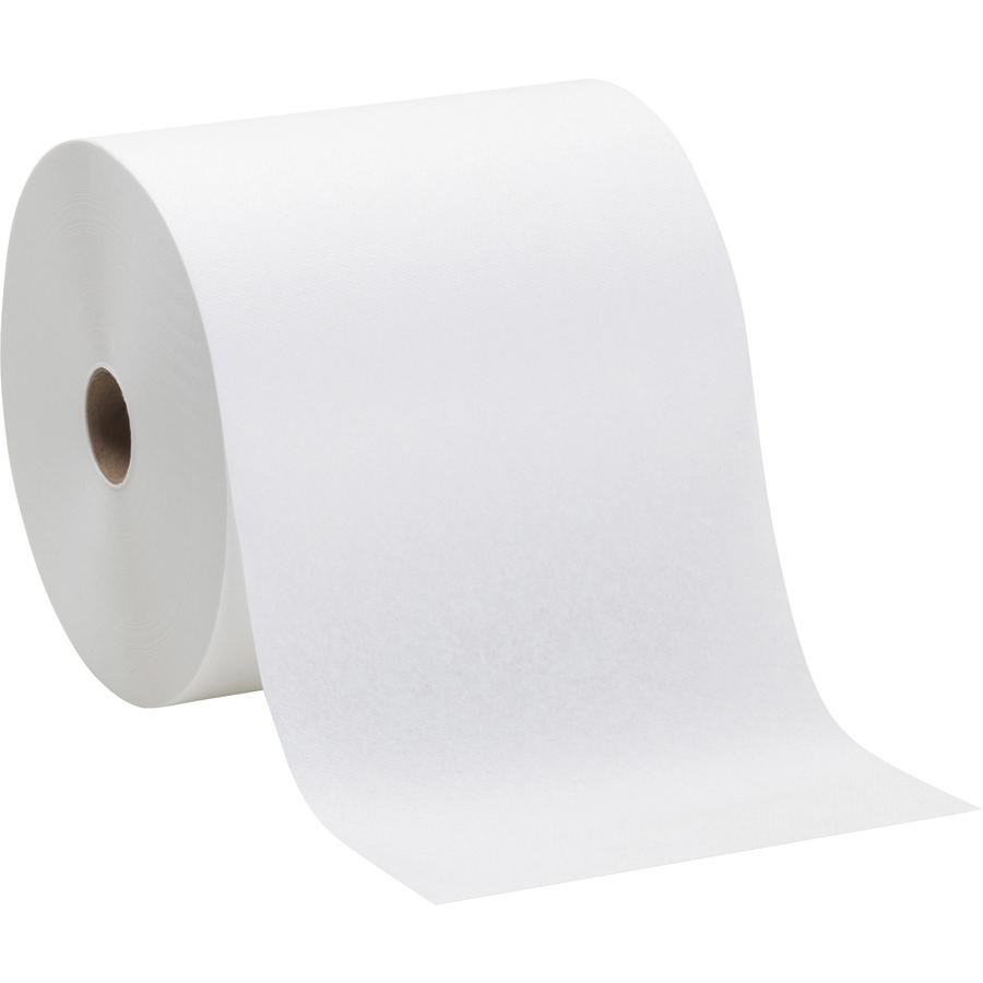 SofPull Mechanical Recycled Paper Towel Rolls - 1 Ply - 7.87" x 1000 ft - 7.80" Roll Diameter - White - Soft, Absorbent - For Healthcare, Office Building - 6 / Carton. Picture 2