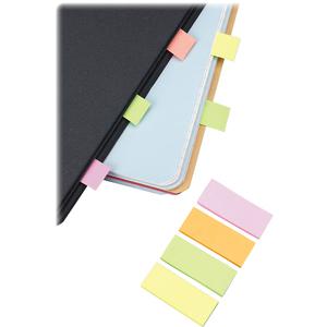 Business Source Removable Page Markers - 40 x Yellow, 40 x Green, 40 x Pink, 40 x Orange - 0.75" x 2" - Rectangle - Assorted - Removable, Repositionable, Self-adhesive - 4 / Pack. Picture 8
