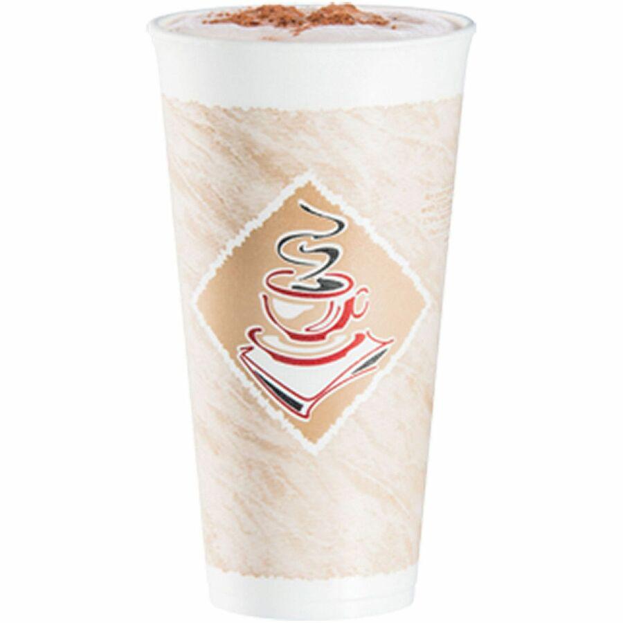 Dart 20 oz Cafe G Design Insulated Foam Cups - 25 / Bag - 20 / Carton - White - Foam - Hot Drink, Cold Drink. Picture 2