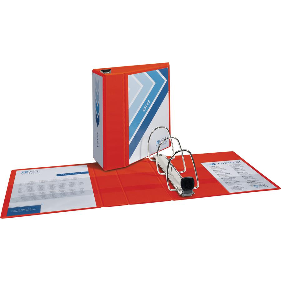 Avery&reg; Heavy-Duty View Red 5" Binder (79327) - Avery&reg; Heavy-Duty View 3 Ring Binder, 5" One Touch EZD&reg; Rings, 2.3/4.8" Spine, 1 Red Binder (79327). Picture 2