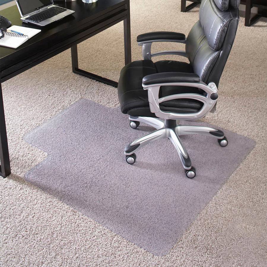ES ROBBINS EverLife Chair Mat with Lip - Pile Carpet - 48" Length x 36" Width - Lip Size 10" Length x 20" Width - Rectangular - Vinyl - Clear - 1Each. Picture 3