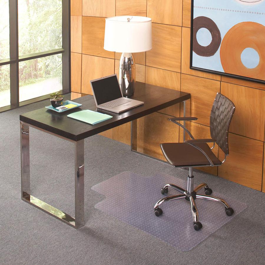 ES Robbins EverLife Chair Mat with Lip - Pile Carpet - 48" Length x 36" Width x 98 mil Thickness - Lip Size 10" Length x 20" Width - Vinyl - Clear. Picture 8