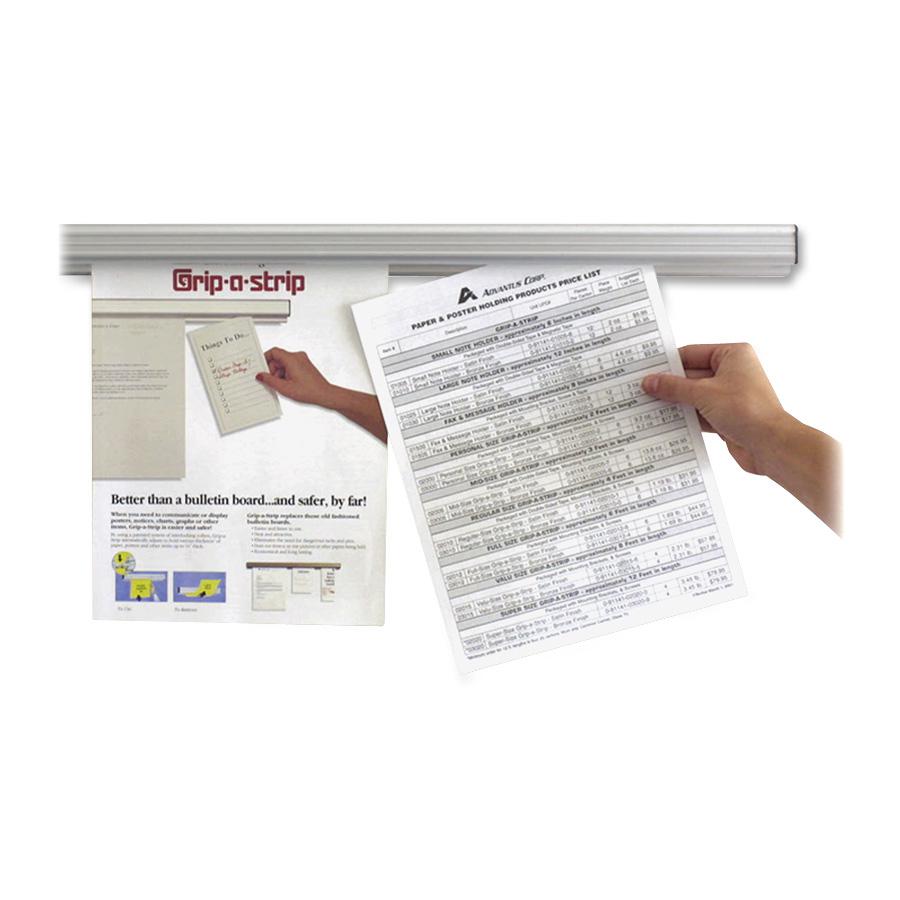 Advantus Grip-A-Strip Message Holder - Silver Aluminum Surface - 1 Each. Picture 2