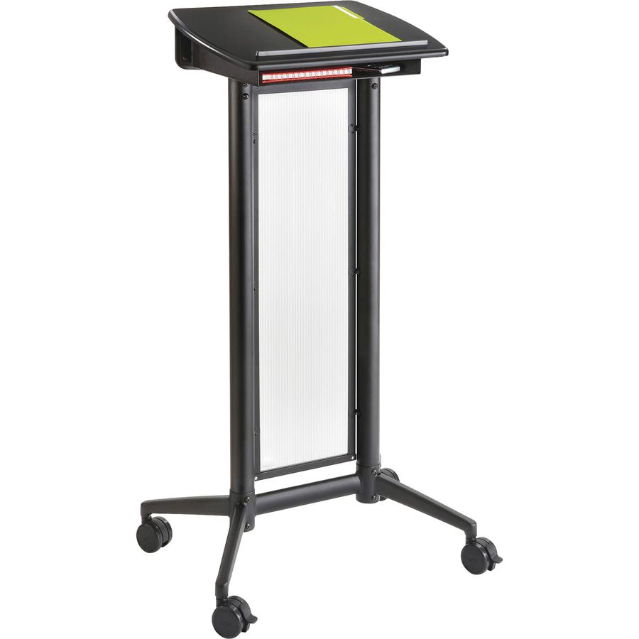 Safco Impromptu Lectern - Rectangle Top - 46.50" Height x 26.50" Width x 18.75" Depth - Assembly Required - Black, Powder Coated. Picture 3